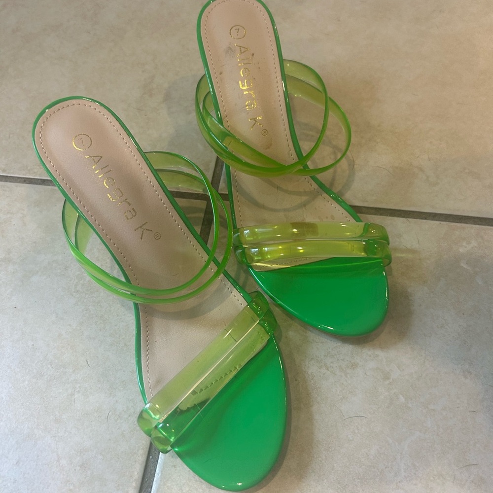 Allegra K Women's Lime Green Strappy Sandals